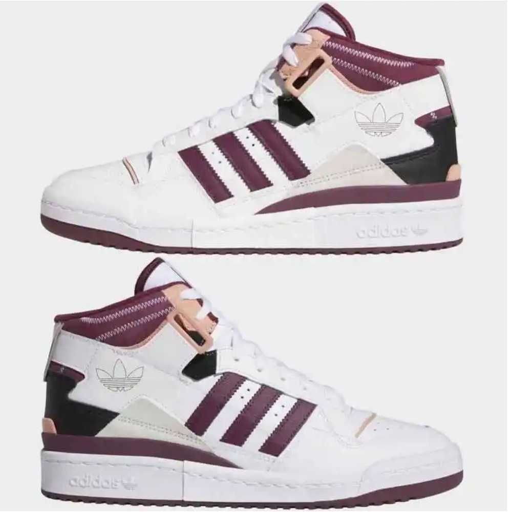 adidas Forum Exhibit Mid Cloud White / Victory Crimson / Ambient Blush - Picture 7 of 16